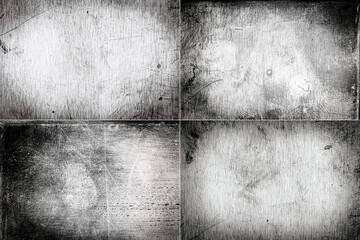 Collection of images with scratched dirty dusty copper plate texture