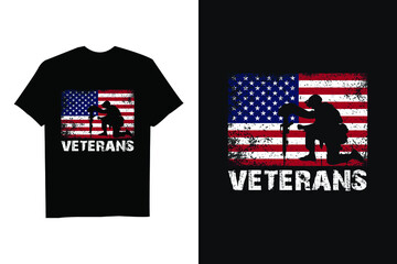 Memorials day veteran us flag t-shirt design
