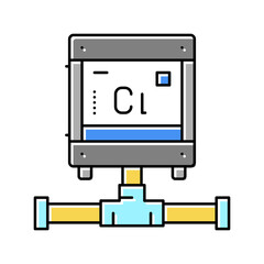 pool chlorine generator color icon vector illustration