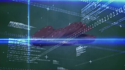 Animation of data processing and binary coding over casino chips - Powered by Adobe