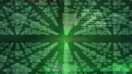 Animation of data processing over online security padlock, casino chips and binary coding - Powered by Adobe