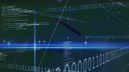 Animation of data processing and binary coding over casino chips - Powered by Adobe