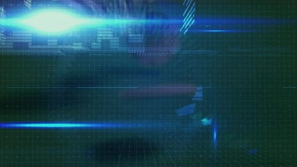 Animation of data processing over casino chips - Powered by Adobe