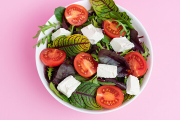 Salad with feta cheese and tomato