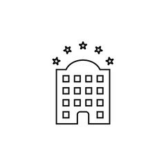 Hotel, Apartment, Townhouse, Residential Thin Line Icon Vector Illustration Logo Template. Suitable For Many Purposes.