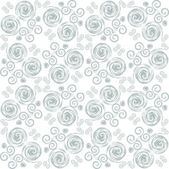 Abstract background grey ornate. Seamless spiral vector pattern