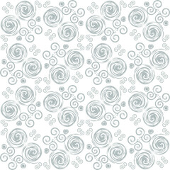 Abstract background grey ornate. Seamless spiral vector pattern