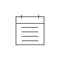 Notes, Notepad, Notebook, Memo, Diary, Paper Thin Line Icon Vector Illustration Logo Template. Suitable For Many Purposes.