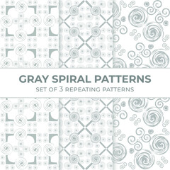 Set of vector gray spiral patterns