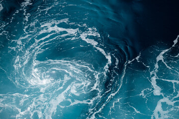 Abstract background of the ocean in Zante - Zakynthos with foam and vibrant turquoise and deep blue color