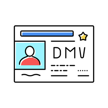 Dmv Driver License Requirements Color Icon Vector Illustration