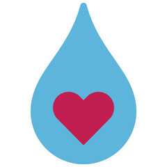 Obraz premium Heart Blood Droplet Icon