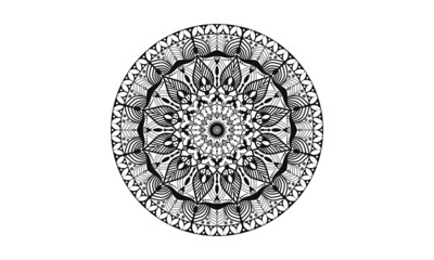 Blank and white ornamental mandala design floral background design