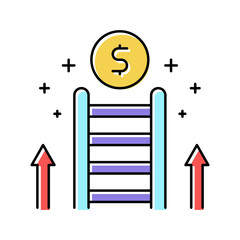 career ladder color icon vector illustration