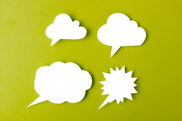 collection of Speech bubbles on color background text palce- Image