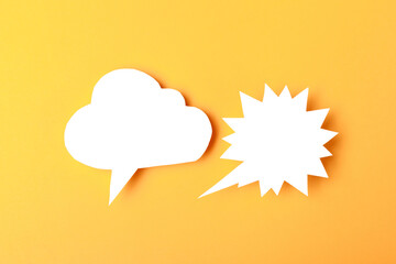 Speech bubbles on color background text palce- Image