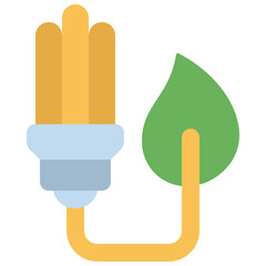 Eco Bulb Leaf Icon