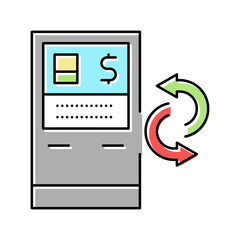 atm services color icon vector illustration