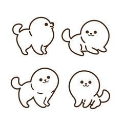 Cartoon spitz sketch line icon. Cute dog icons set. Childish print for nursery, kids apparel, poster, postcard, pattern.