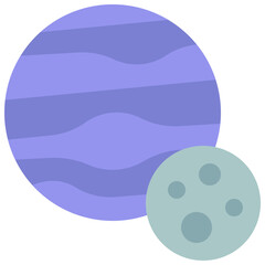 Planet With Moon Icon