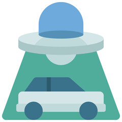UFO Taking Car Icon