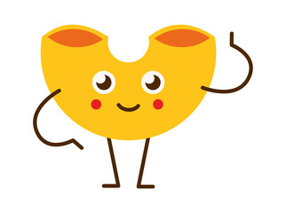 Funny Pasta Cartoon Character. Italian Macaroni. Vector illustration