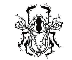 beetle, line art, illustration, logo
