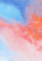 Abstract blue red watercolor paint background. Vector illustration