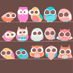 vector illustration of pink flamingo in cute cartoon style