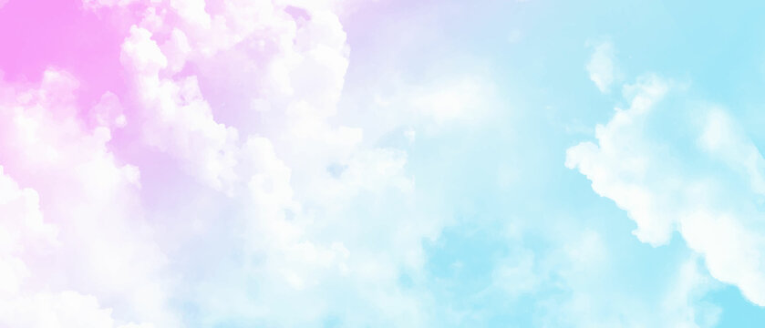 Rainbow Clouds. A soft cloud background with a pastel colored