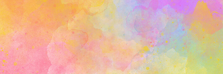 abstract colorful long wide watercolor background