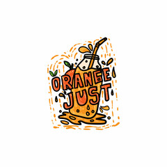 illustration of orange just hand drawn design vector
