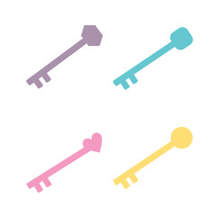 Key with difference shape icon, for privacy icon, app, game and the other