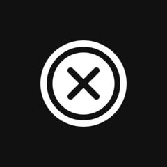 Close button icon on grey background
