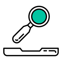 magnifying glass and file drawer icon