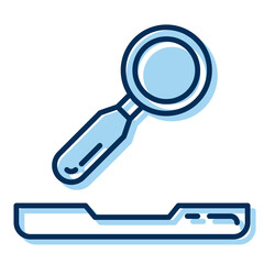 magnifying glass and file drawer icon