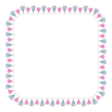 Tassel frame. Square decorative border.