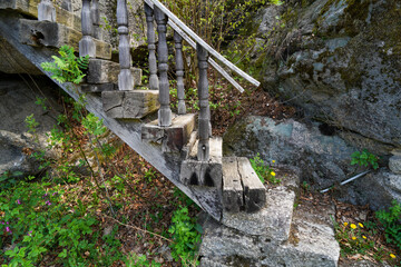 old wood stairs