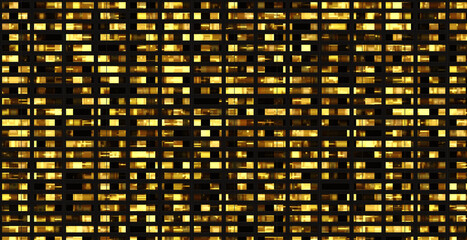 windows building front facade by night