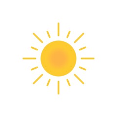 Brightness control line icon in warm yellow gradient. Trendy flat isolated symbol, sign used for: illustration, outline, logo, mobile, app, emblem, design, web, dev, site, ui, ux, gui. Vector EPS 10