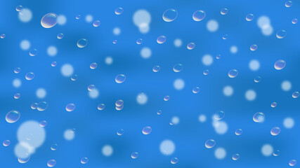 Raindrops. Transparent bubbles. Vector illustration.