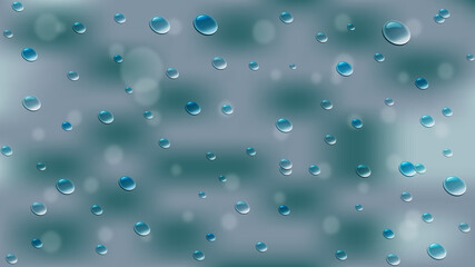Raindrops. Transparent bubbles. Vector illustration.