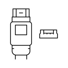 usb mini b line icon vector illustration