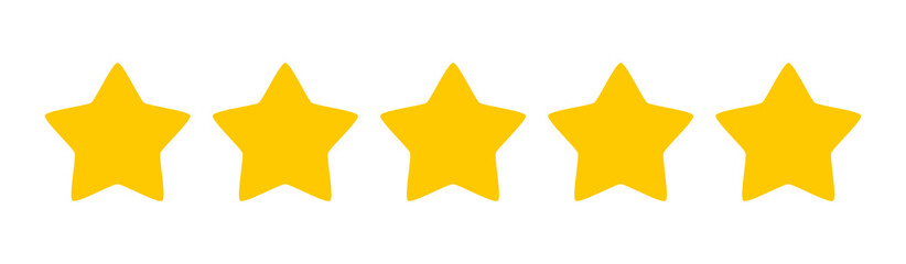 Five stars quality rating icons.