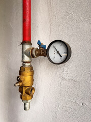 Gas manometer on the wall
