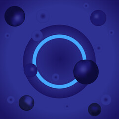 blue background with abstract balls