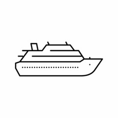 cruise ship liner line icon vector illustration