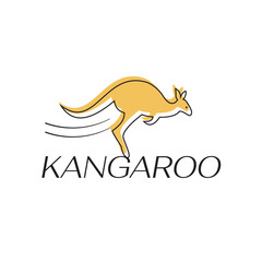 Vector silhouette kangaroo logo design
