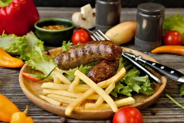 Grilled sausages