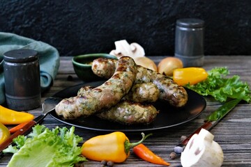 Grilled sausages